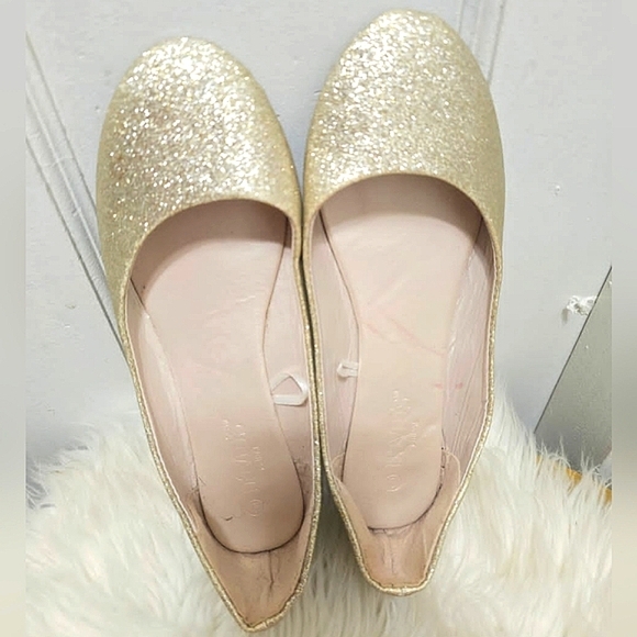 DAVID’S BRIDAL Formal Silver Sparkle Ballet Flats Women's Size 9🌴 - Picture 1 of 7